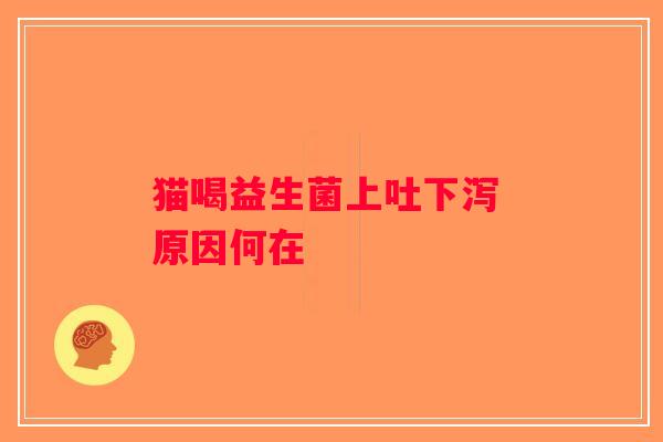 猫喝益生菌上吐下泻 原因何在