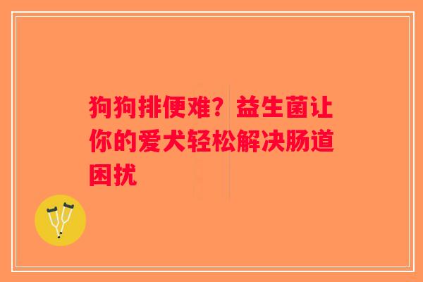 狗狗排便难？益生菌让你的爱犬轻松解决肠道困扰