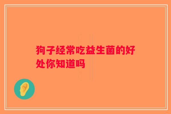 狗子经常吃益生菌的好处你知道吗 狗子经常吃益生菌的好处你知道吗