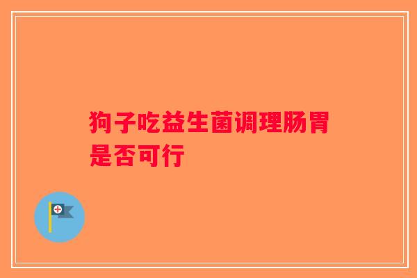 狗子吃益生菌调理肠胃是否可行