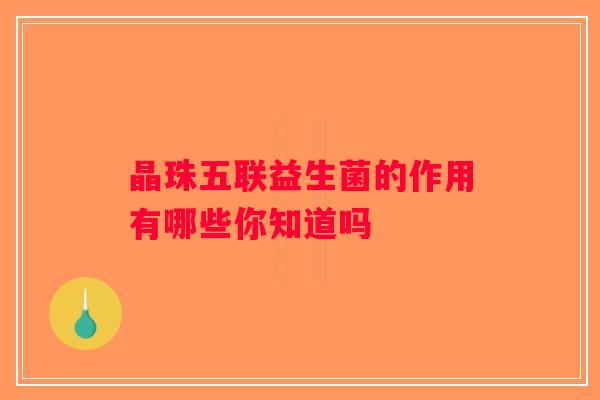 晶珠五联益生菌的作用有哪些你知道吗