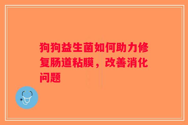 狗狗益生菌如何助力修复肠道粘膜，改善消化问题