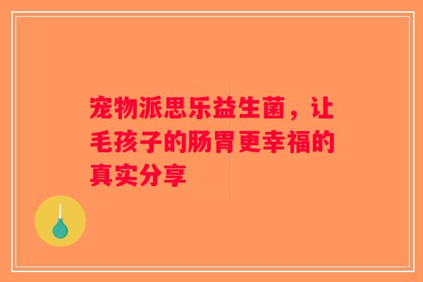 宠物派思乐益生菌，让毛孩子的肠胃更幸福的真实分享