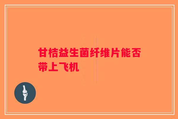 甘桔益生菌纤维片能否带上飞机