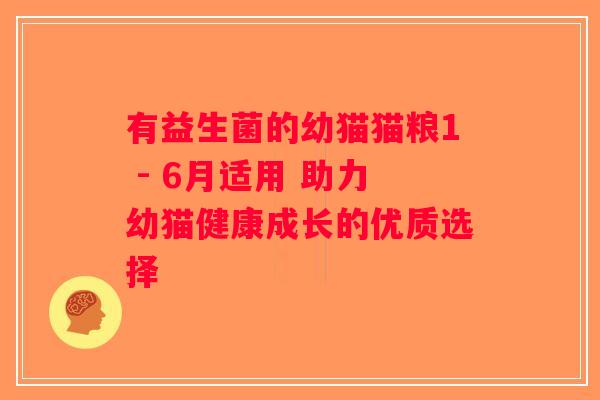 有益生菌的幼猫猫粮1 - 6月适用 助力幼猫健康成长的优质选择