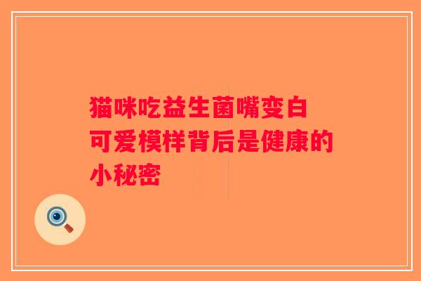 猫咪吃益生菌嘴变白 可爱模样背后是健康的小秘密