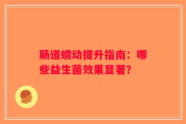肠道蠕动提升指南：哪些益生菌效果显著？