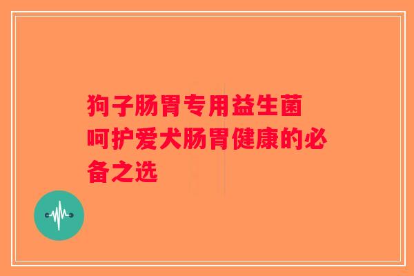 狗子肠胃专用益生菌 呵护爱犬肠胃健康的必备之选 狗子肠胃专用益生菌 呵护爱犬肠胃健康的必备之选
