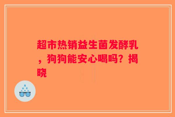 超市热销益生菌发酵乳,狗狗能安心喝吗?揭晓 超市热销益生菌发酵乳,狗狗能安心喝吗?揭晓